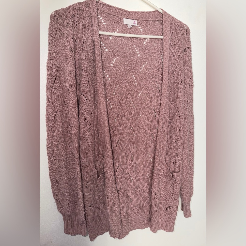 SO Women's Dusty Rose Knit Cardigan